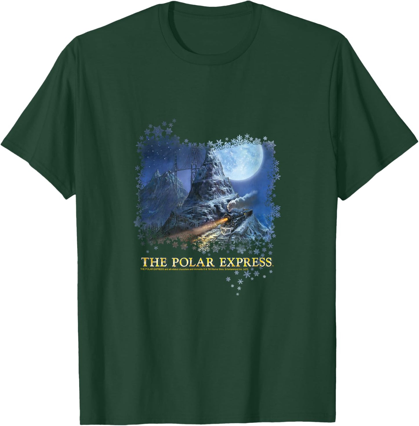 Polar Express Mountain Painting T-Shirt - T-Shirt | Forest