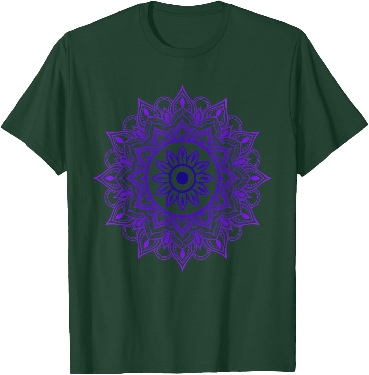 Purple Mandala Pattern Meditation Colorful Geometric Shapes T-Shirt - T-Shirt | Forest