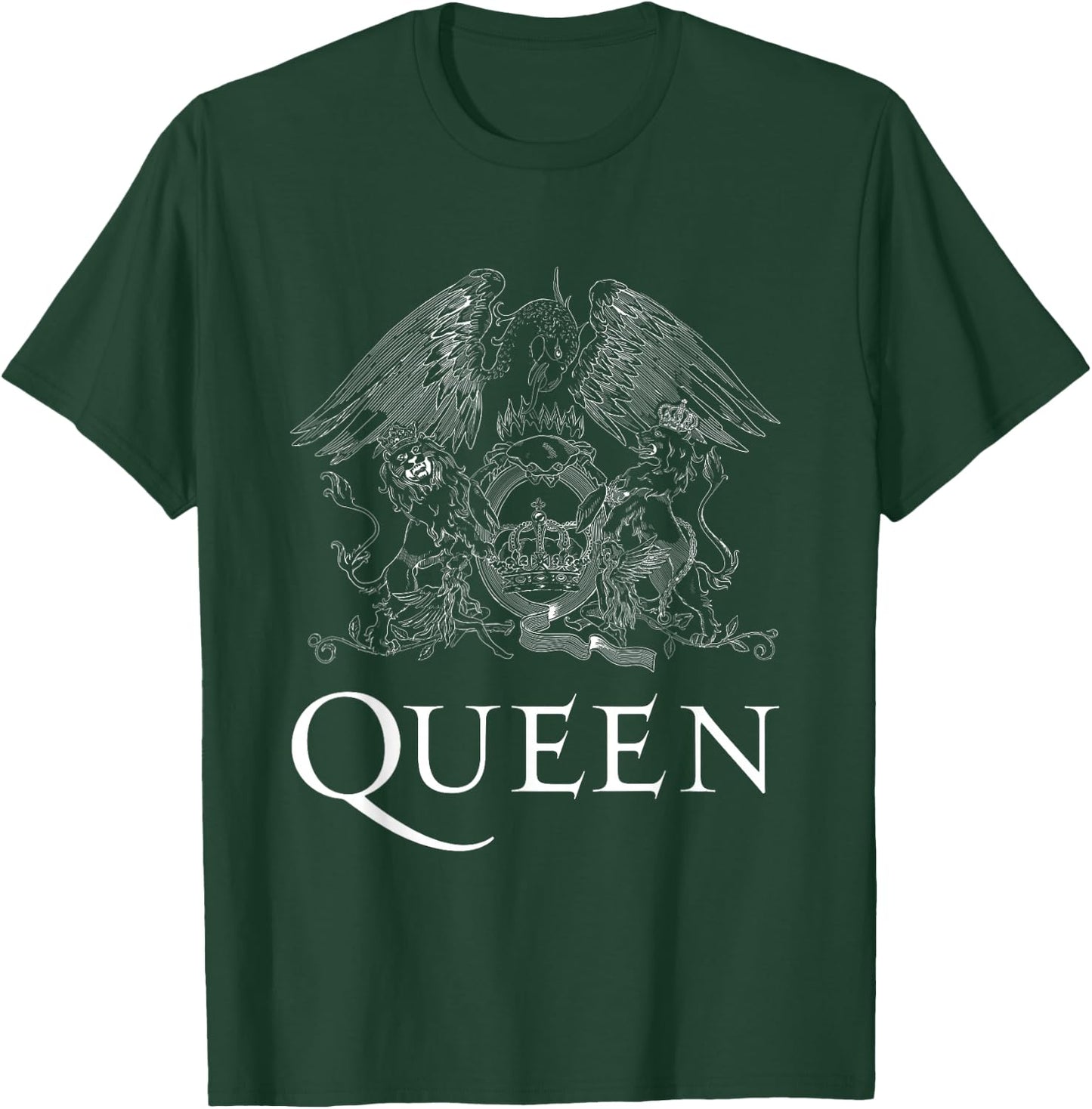 Queen Official Classic Crest Logo White Short Sleeve T-Shirt - T-Shirt | Forest