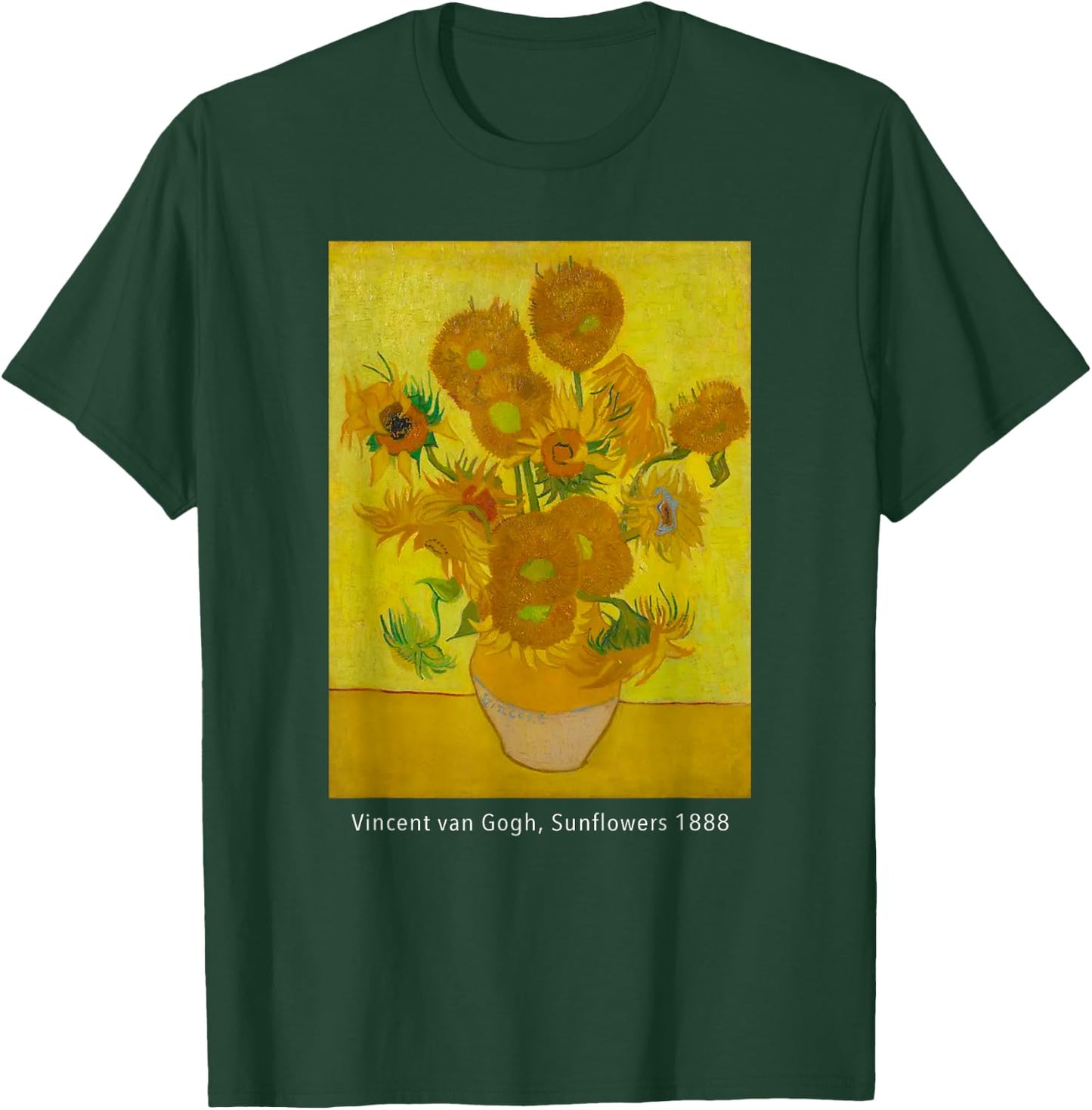 Sunflowers Vincent Van Gogh Famous Vintage Famous Painting T-Shirt - T-Shirt | Forest