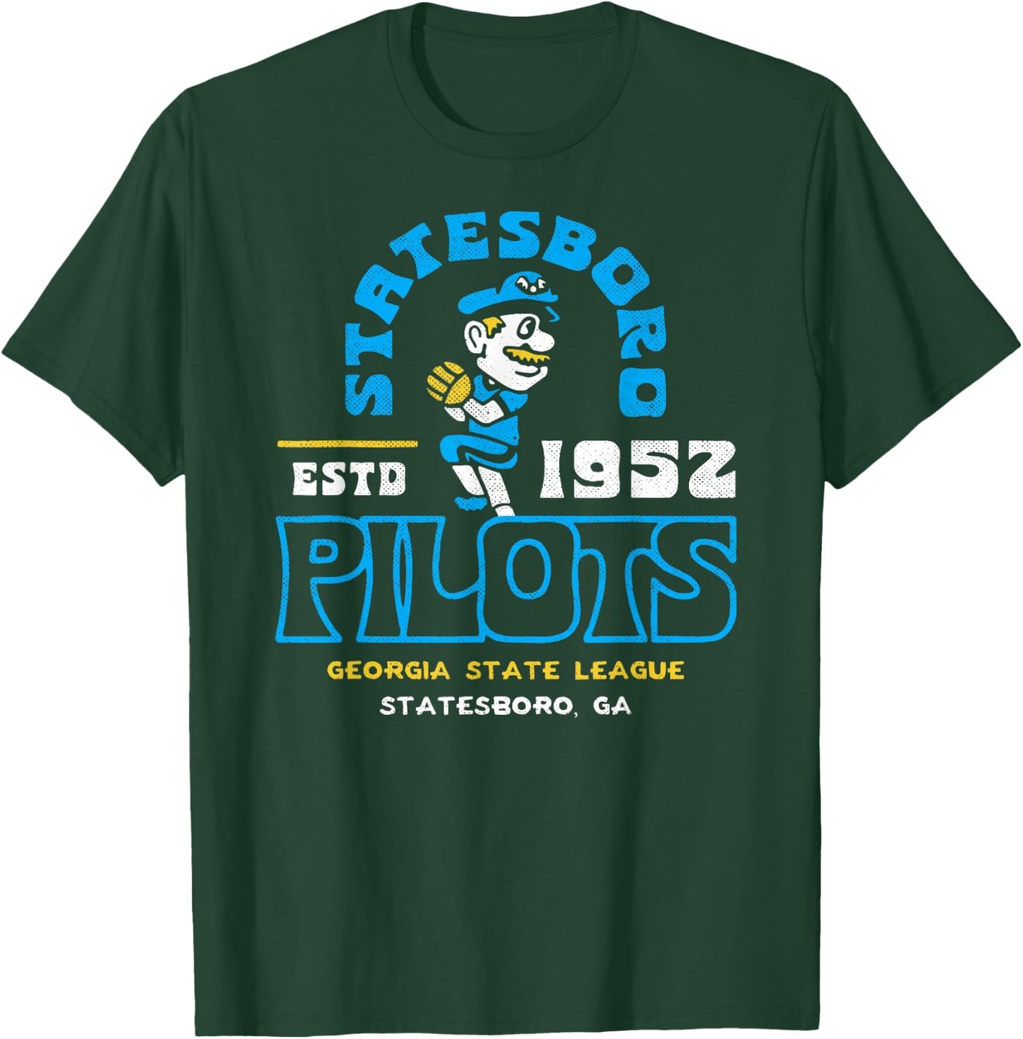 Statesboro Pilots Georgia Vintage Defunct Baseball T-Shirt - T-Shirt | Forest