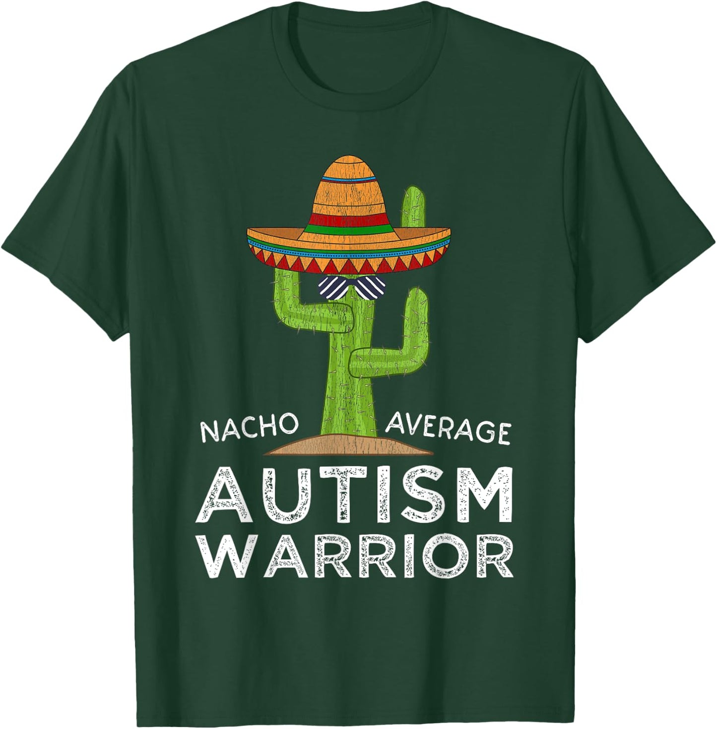 Fun Cute Autistic Support | Funny Autism Warrior Awareness T-Shirt - T-Shirt | Forest