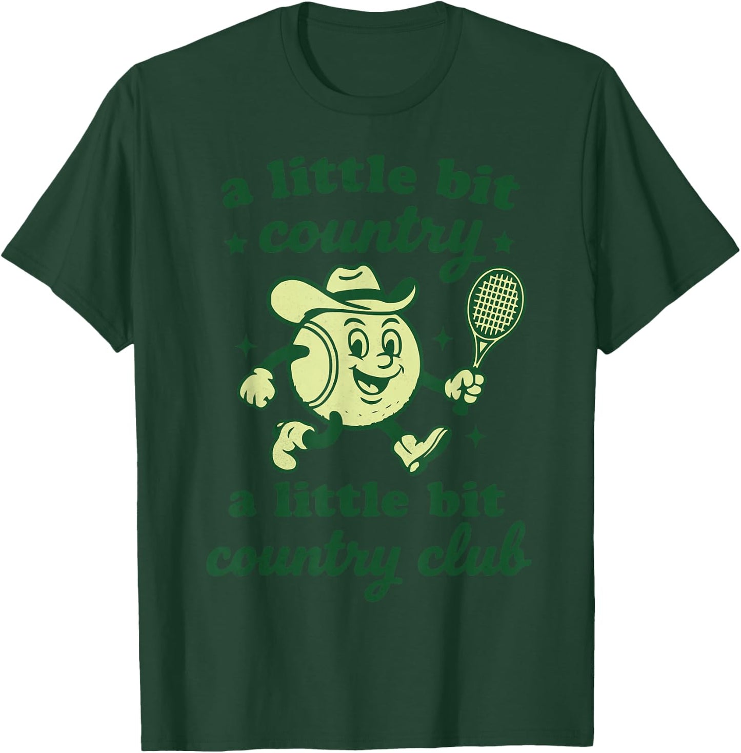 Retro Western Country Club Tennis Themed Party Cowboy Women T-Shirt - T-Shirt | Forest