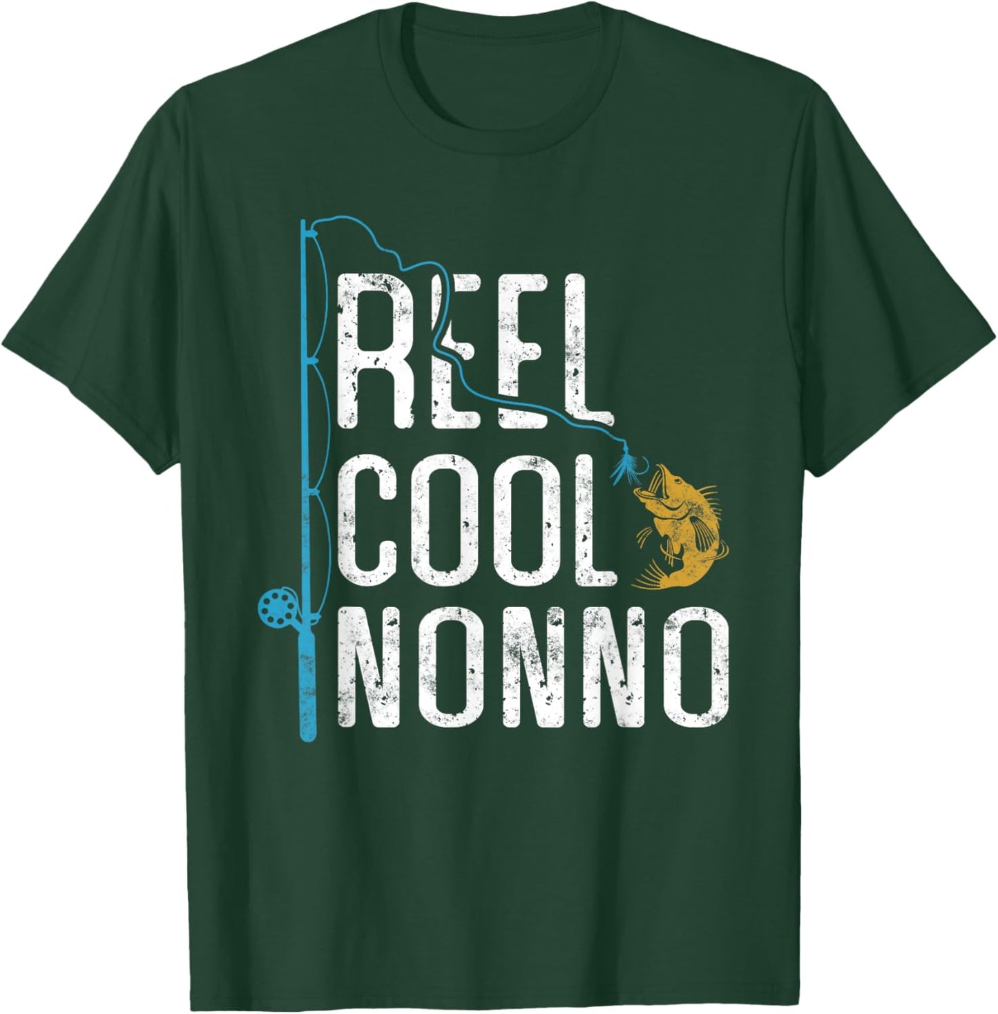 Fishing Reel cool Nonno Father’s Day gift Fisherman Nonno T-Shirt - T-Shirt | Forest