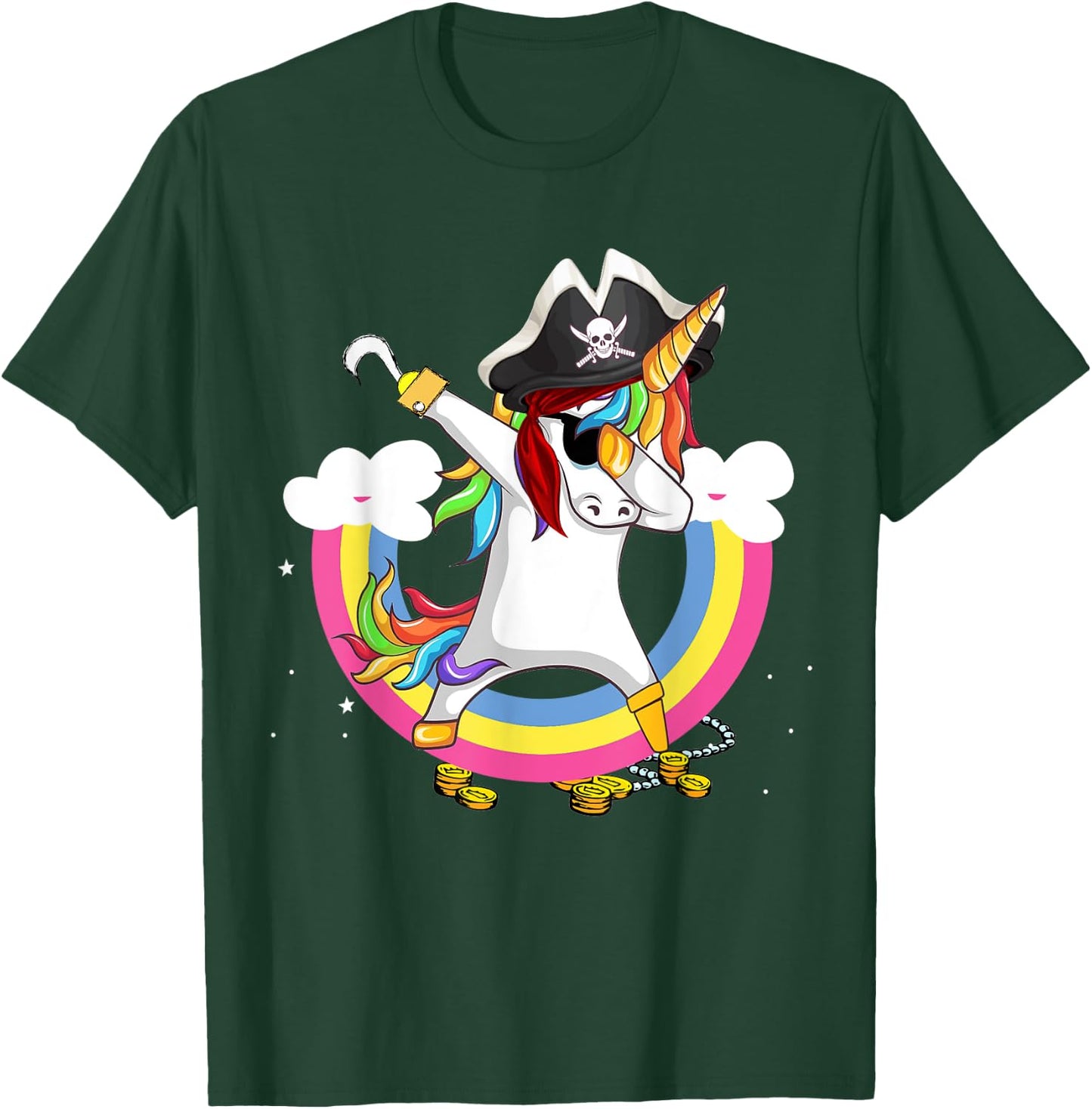 Pirate magical unicorn Funny awesome Halloween Costume T-Shirt - T-Shirt | Forest