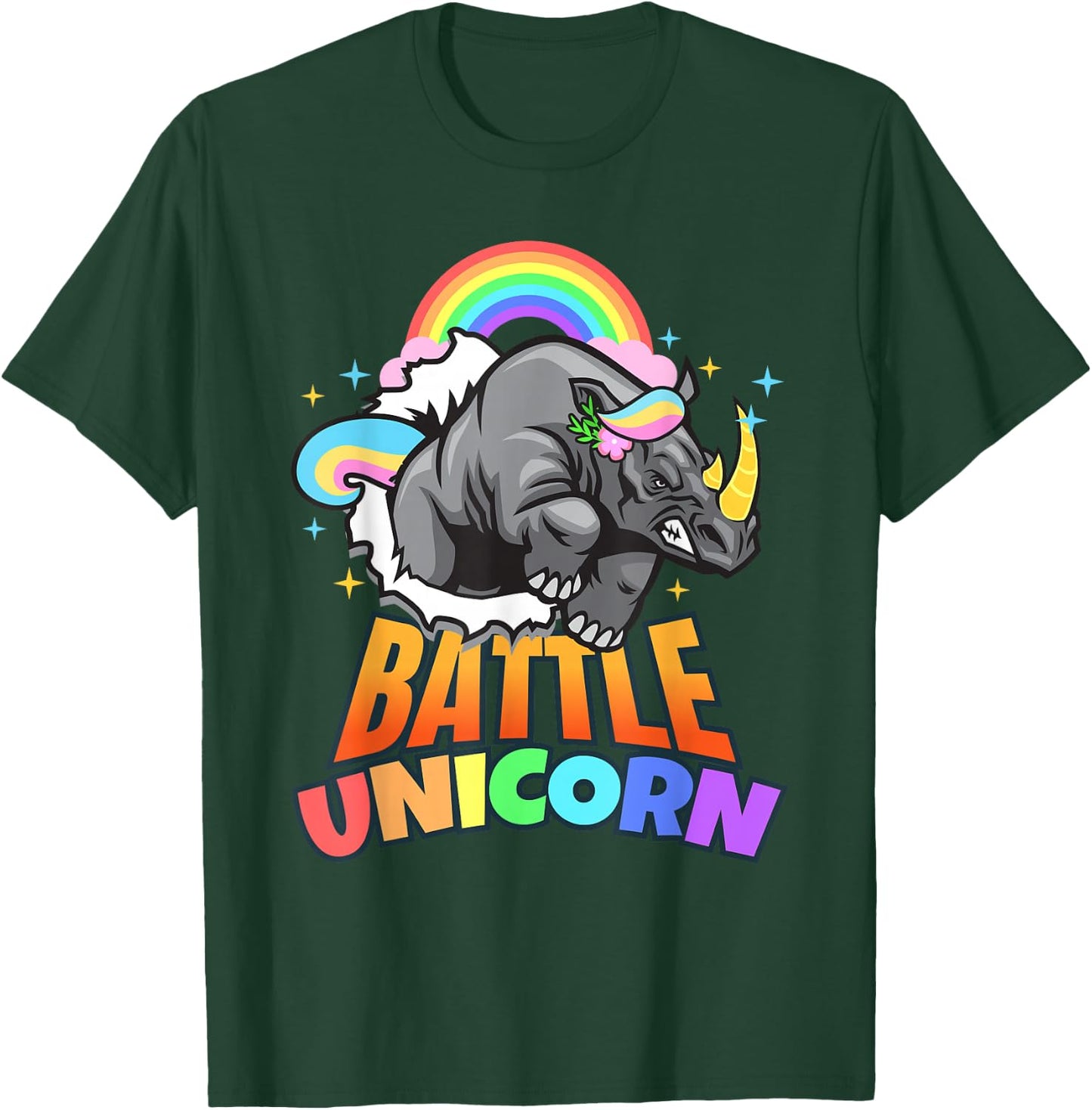 Rhino I Battle Unicorn I Rhino Rhinoceros T-Shirt - T-Shirt | Forest