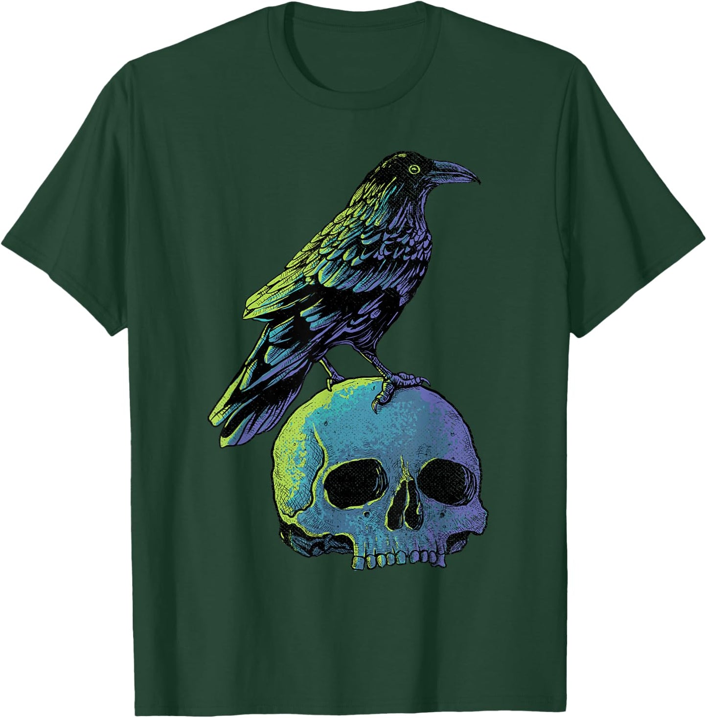 Vintage Crow Gothic Spooky Black Raven T-Shirt - T-Shirt | Forest