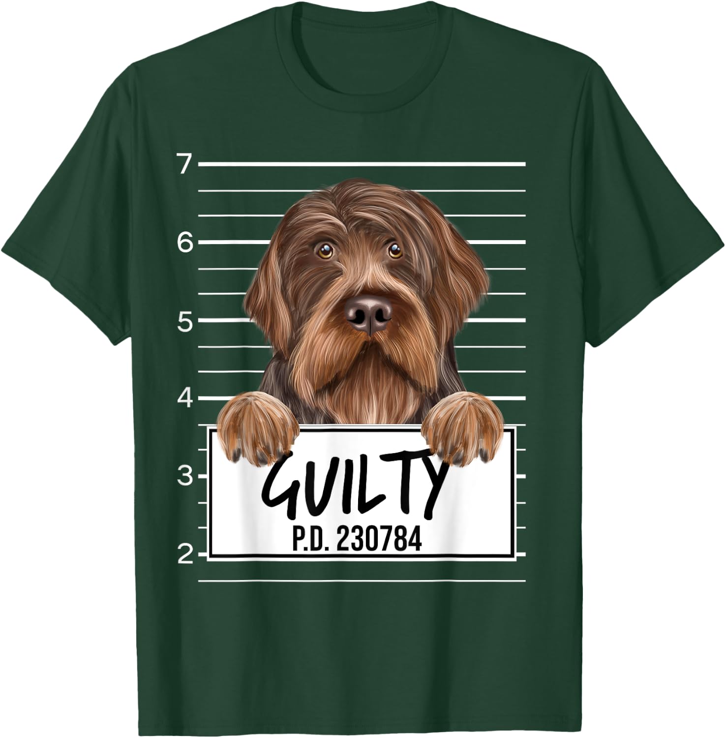 Funny Wirehaired Pointing Griffon Mugshot Guilty Dog T-Shirt - T-Shirt | Forest