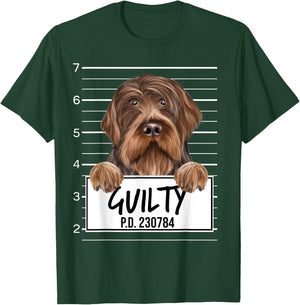 Funny Wirehaired Pointing Griffon Mugshot Guilty Dog T-Shirt - T-Shirt | Forest