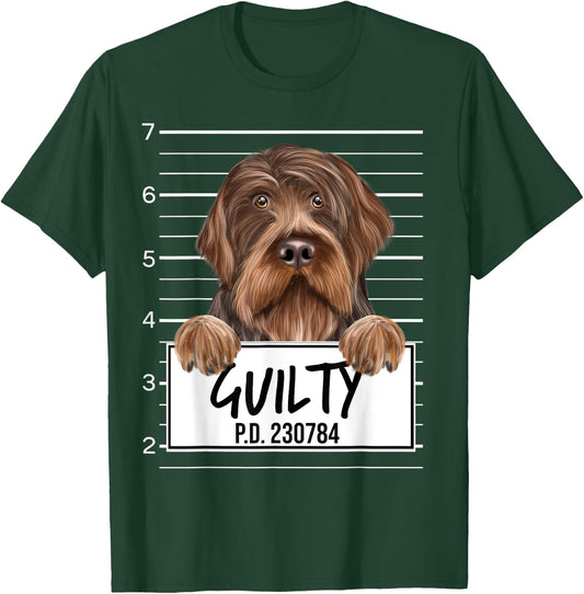 Funny Wirehaired Pointing Griffon Mugshot Guilty Dog T-Shirt - T-Shirt | Forest