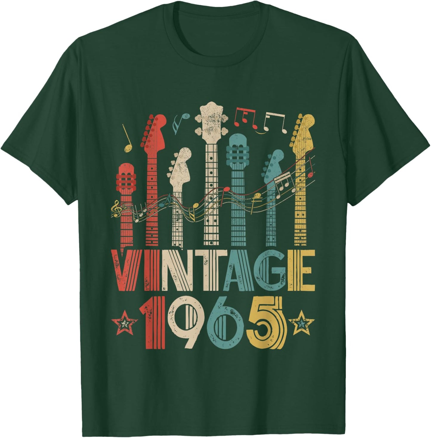 Retro Vintage 1965 Guitar Lover 1965 Birthday Guitarist T-Shirt - T-Shirt | Forest