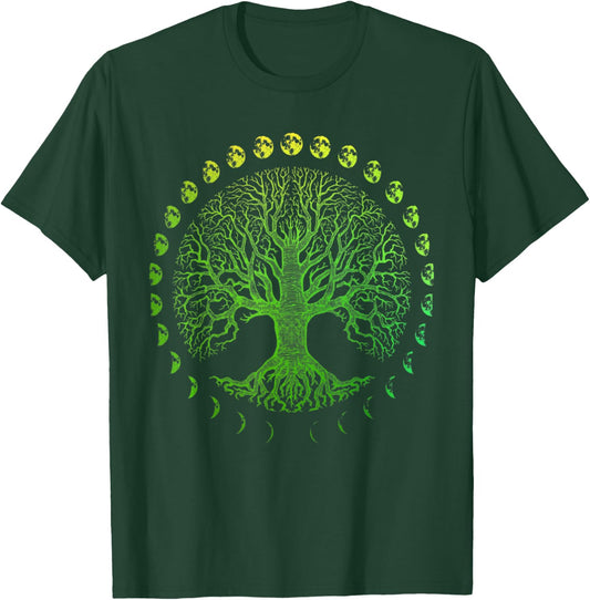 Tree of Life Phases of the Moon Gift - Earth Day T-Shirt - T-Shirt | Forest