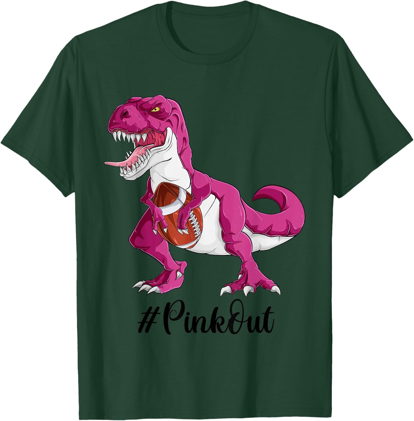 Pink Dinosaur Football Shirt Boys, Pink Out Breast Cancer T-Shirt - T-Shirt | Forest