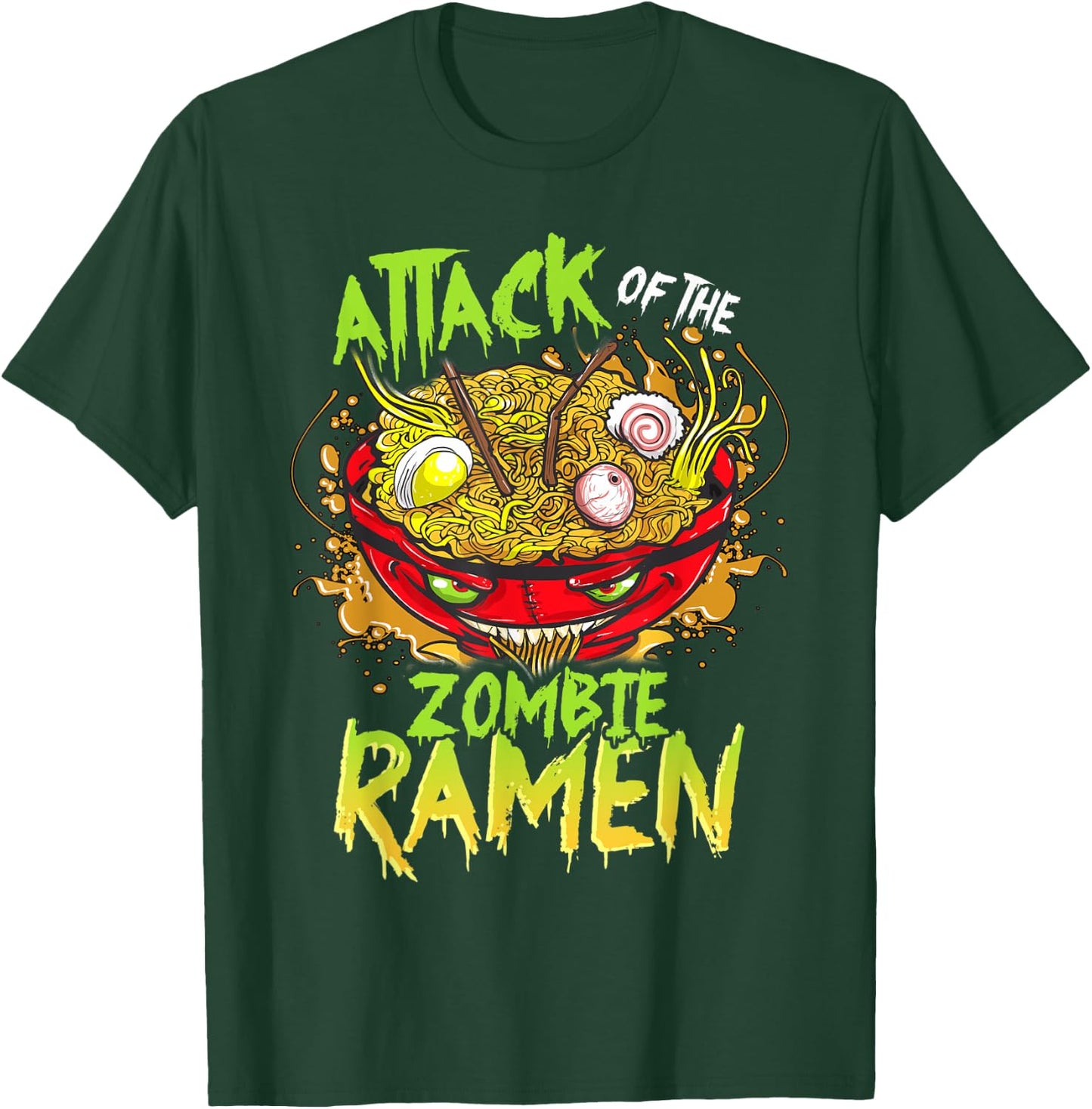 Scary Halloween Zombie Ramen Anime T-Shirt - T-Shirt | Forest