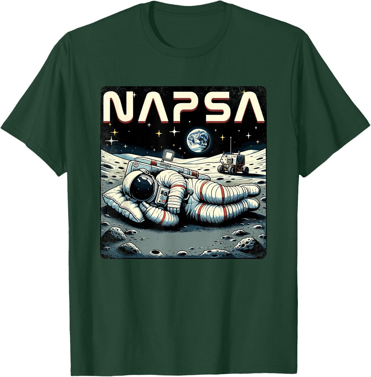 Retro Napsa Astronaut Outer Space Pun Novelty Funny Space T-Shirt - T-Shirt | Forest