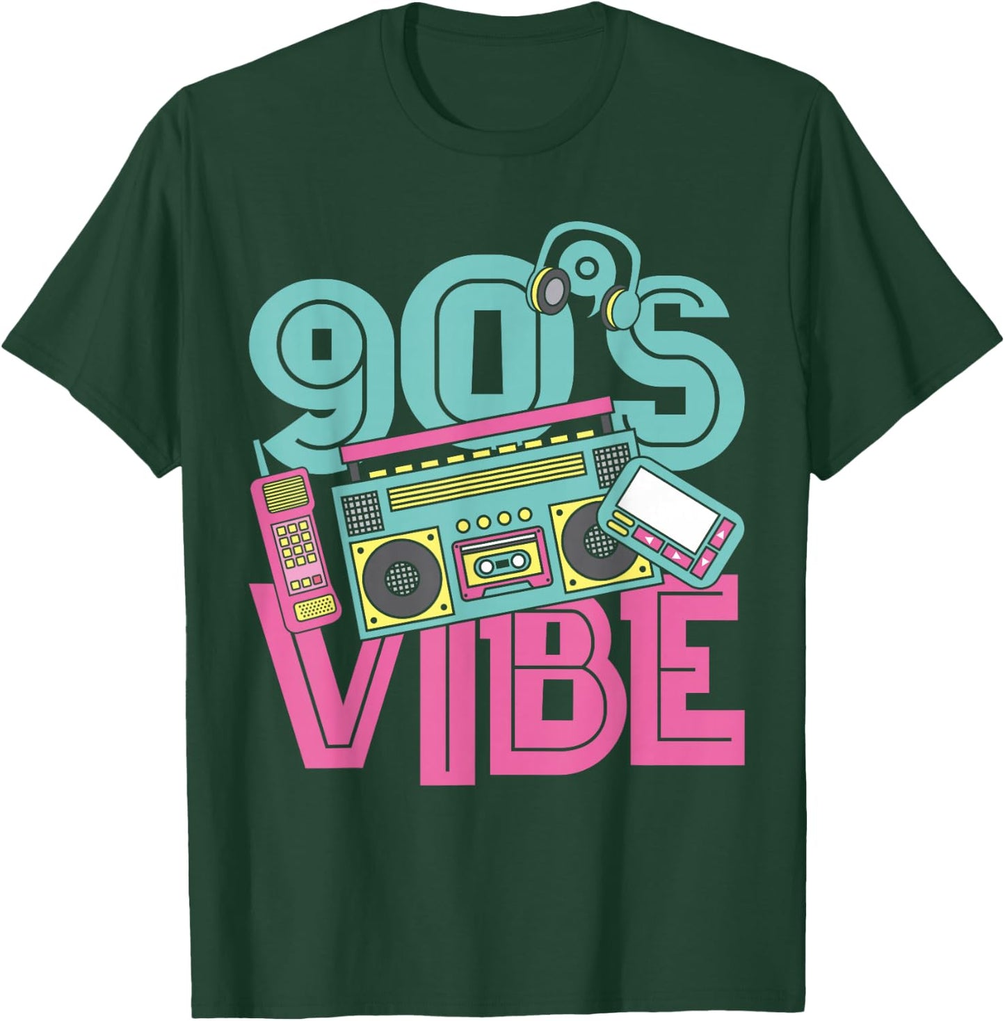90s Vibe Vintage 1990s Music 90s Costume Party Nineties T-Shirt - T-Shirt | Forest