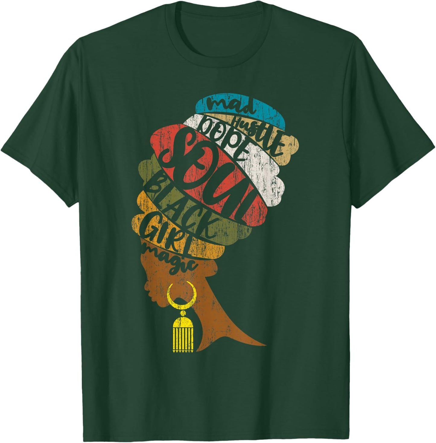 Mad Hustle Dope Soul Shirt in Distressed African Style T-Shirt - T-Shirt | Forest
