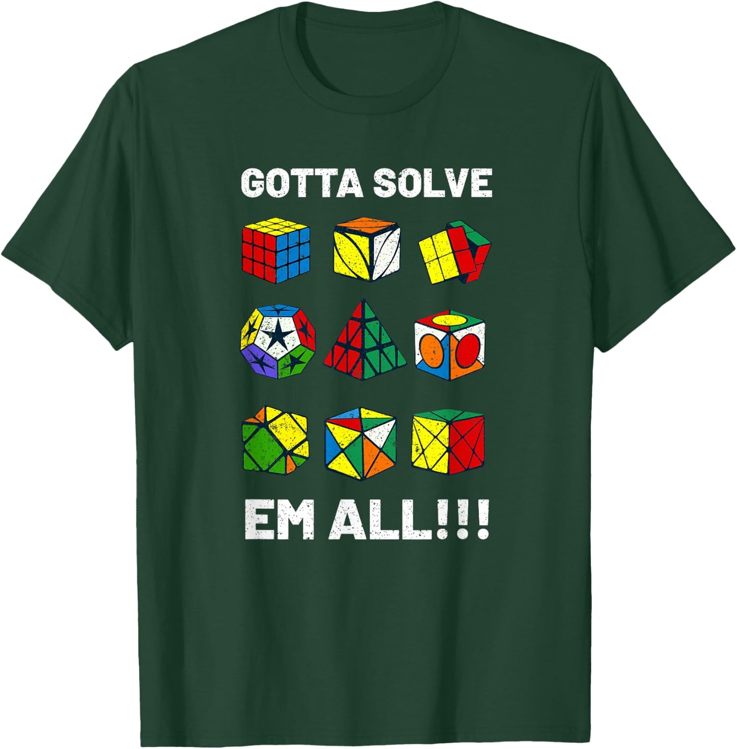 Competitive Puzzle Cube Gotta Solve Em All Speed Cubing T-Shirt - T-Shirt | Forest