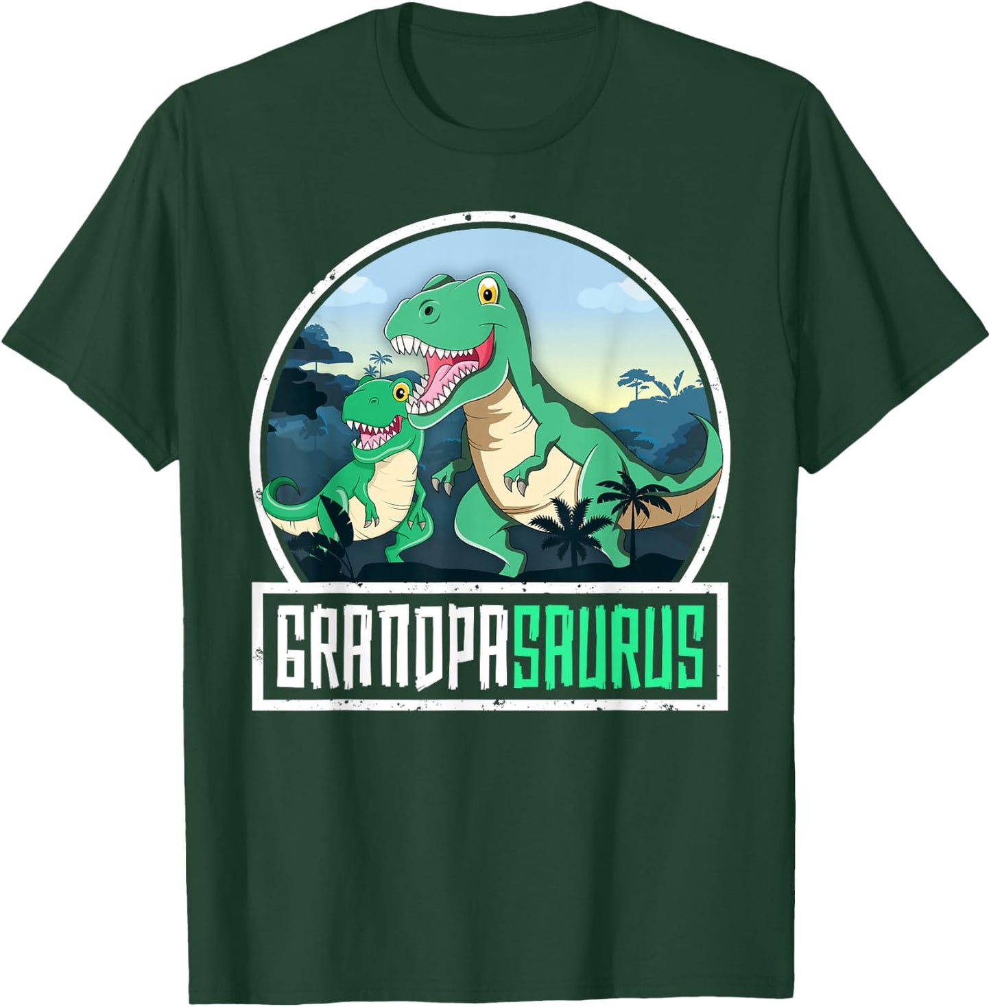 Grandpasaurus T-Rex Dinosaur Saurus Grandpa Matching Family T-Shirt - T-Shirt | Forest