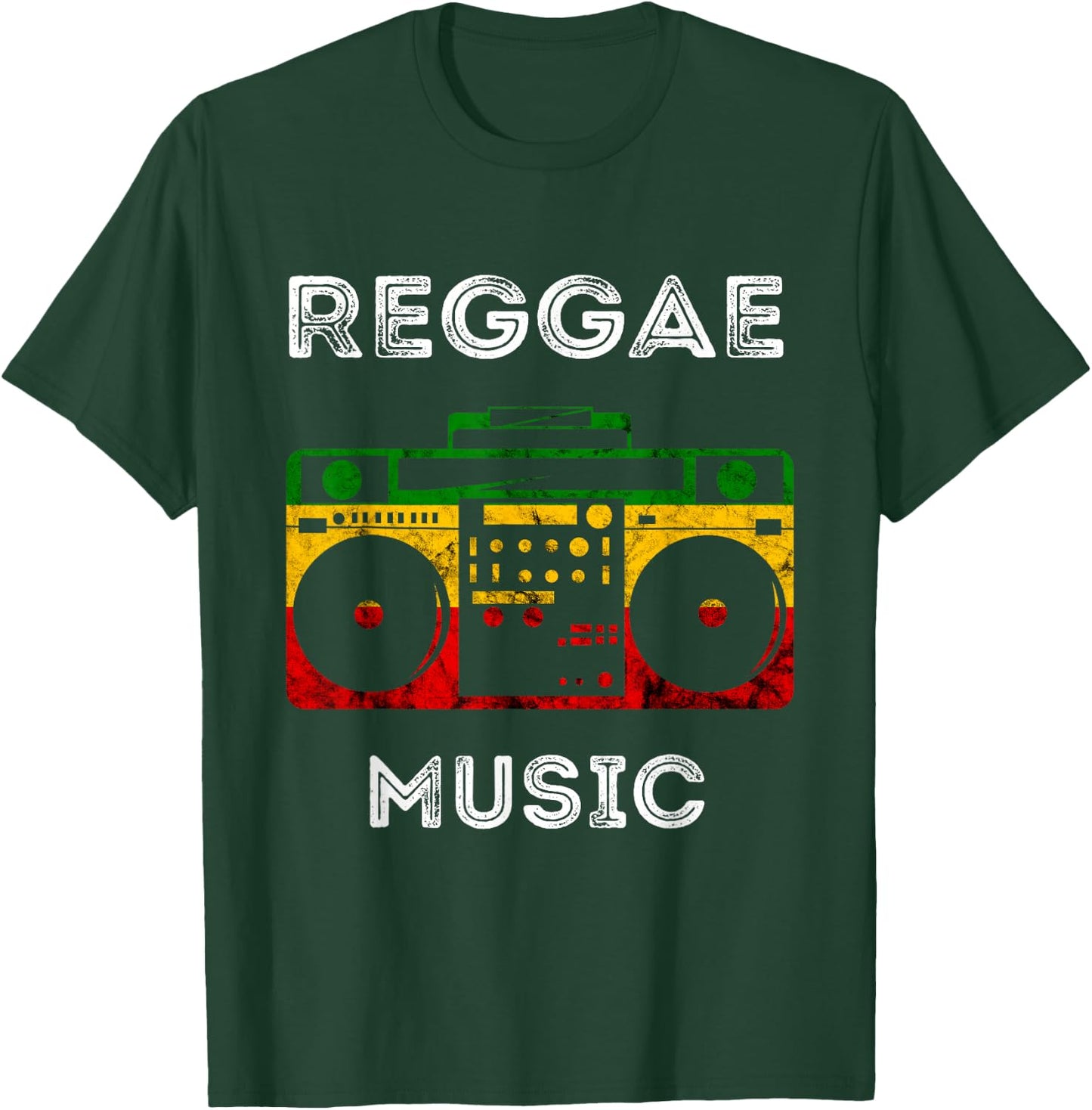 Reggae Boombox Music Rastafarian Rasta Music Box Peace T-Shirt - T-Shirt | Forest