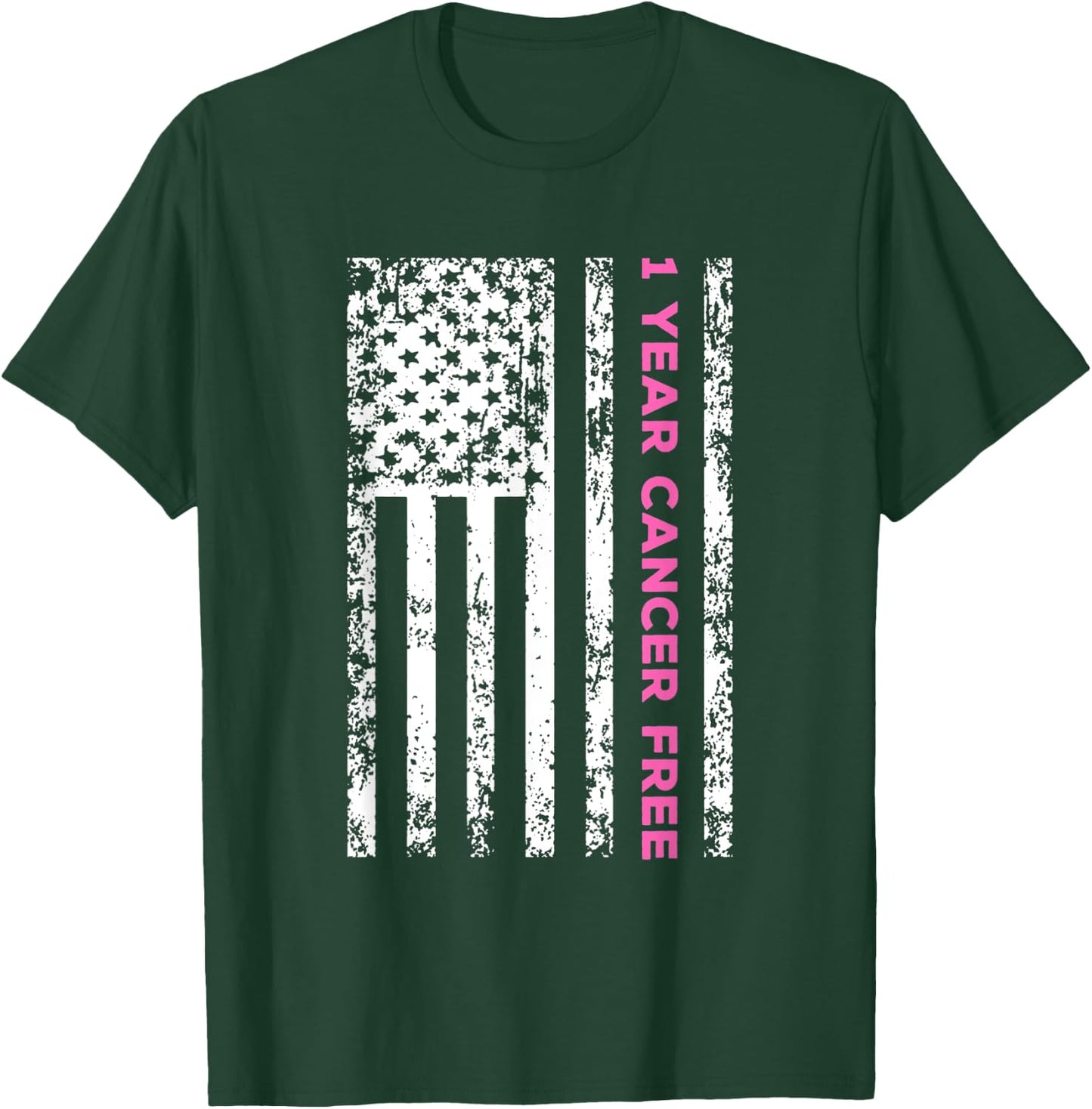 1 Year Breast Cancer Free Survivor T-Shirt - T-Shirt | Forest