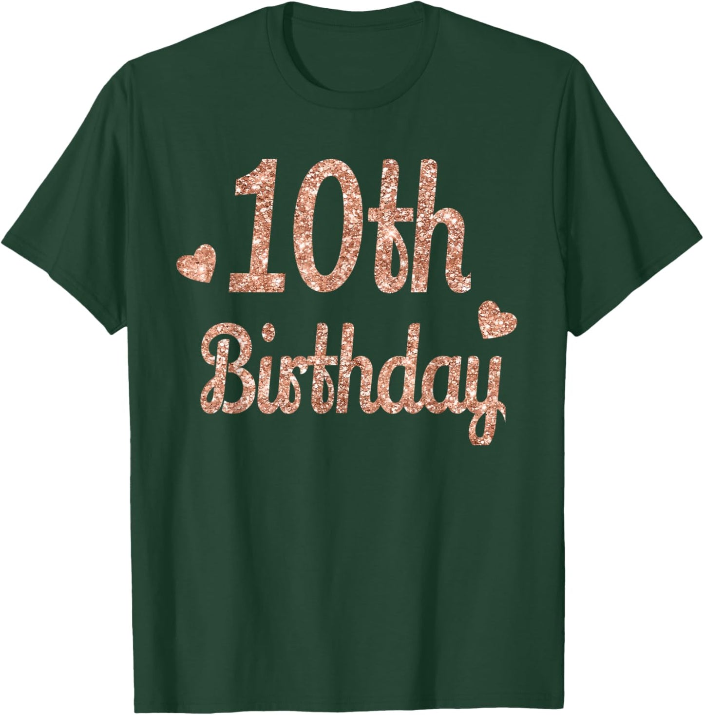 10th Birthday Gifts Girls Double Digits Rose Colored T-Shirt - T-Shirt | Forest