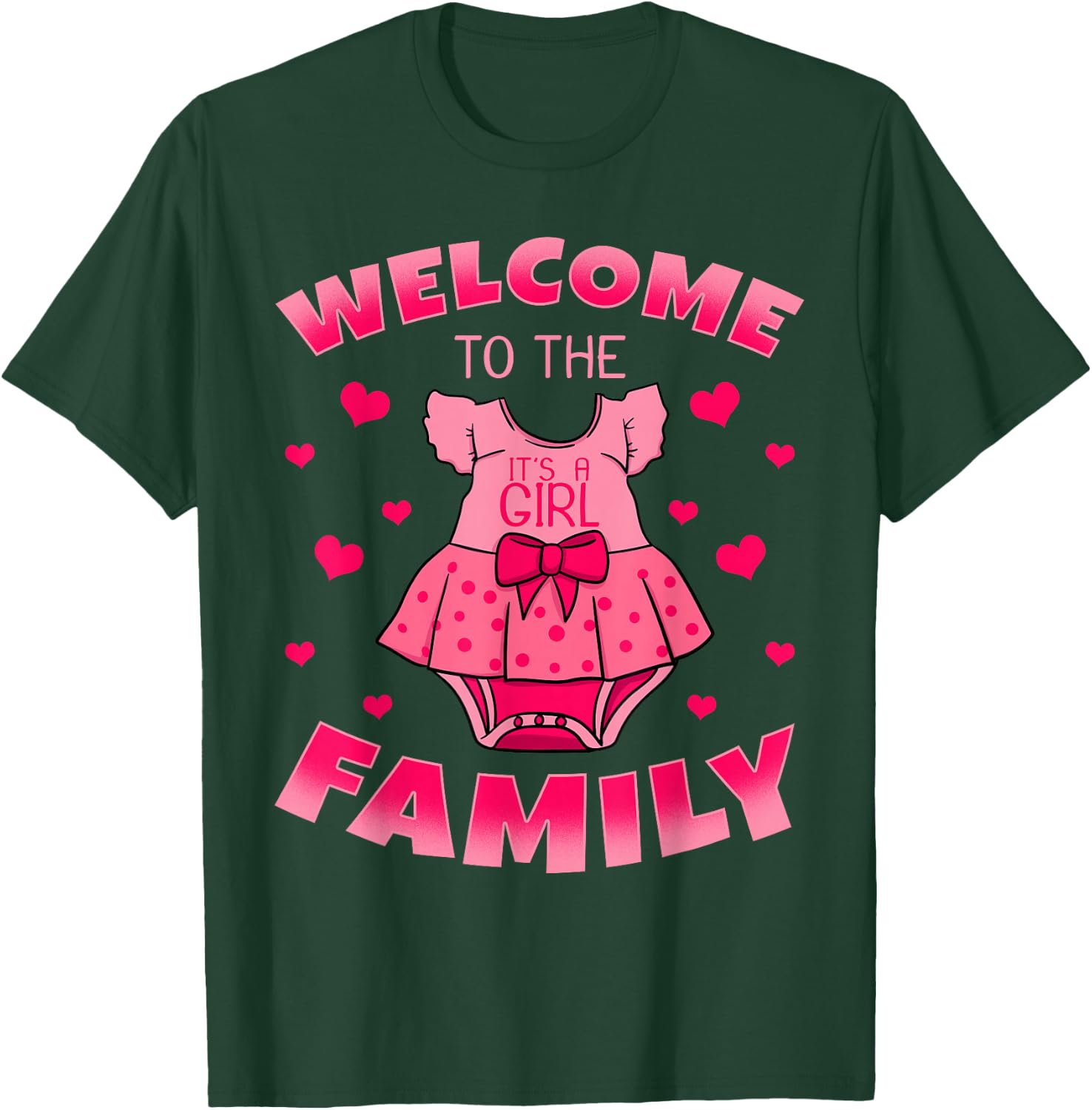 It's A Girl Gender Reveal Baby Shower Daughter Birth Gift T-Shirt - T-Shirt | Forest