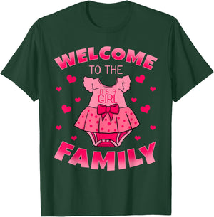 It's A Girl Gender Reveal Baby Shower Daughter Birth Gift T-Shirt - T-Shirt | Forest