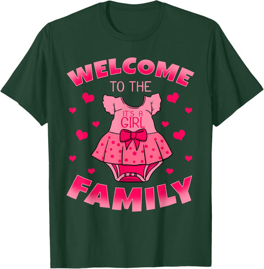 It's A Girl Gender Reveal Baby Shower Daughter Birth Gift T-Shirt - T-Shirt | Forest