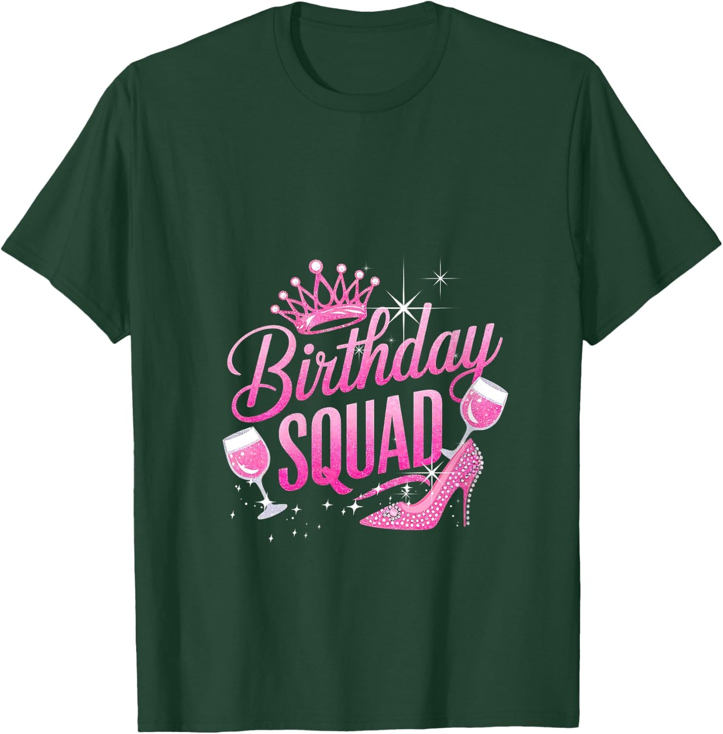 Birthday Squad Crown Elegant High Heels of Diva Grandma Team V-Neck T-Shirt - T-Shirt | Forest