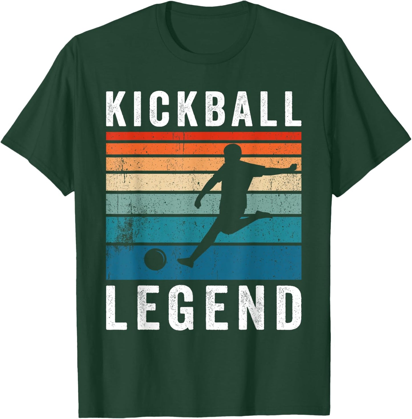 Kickball Legend Funny Kickball Player Retro Kickball T-Shirt - T-Shirt | Forest