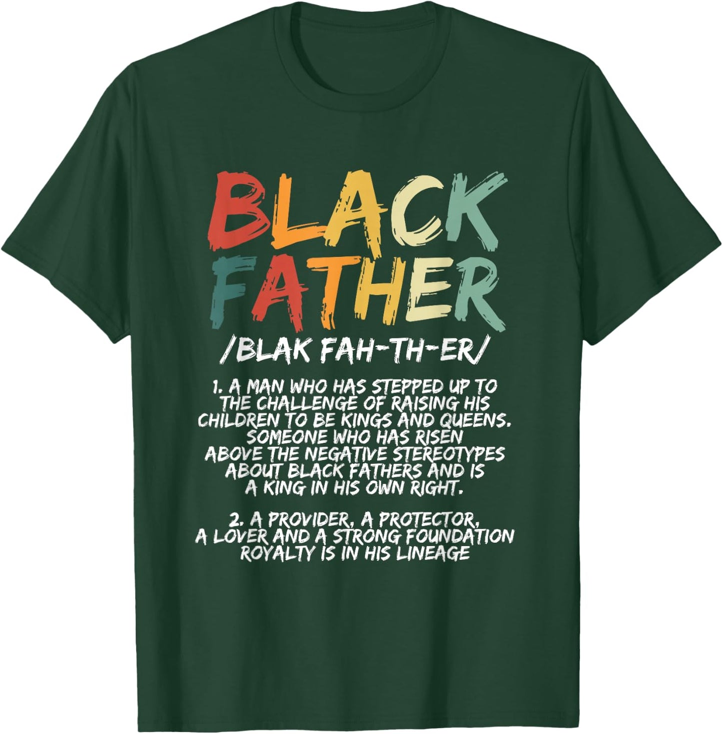 Black Father Definition Proud African American Black Family T-Shirt - T-Shirt | Forest