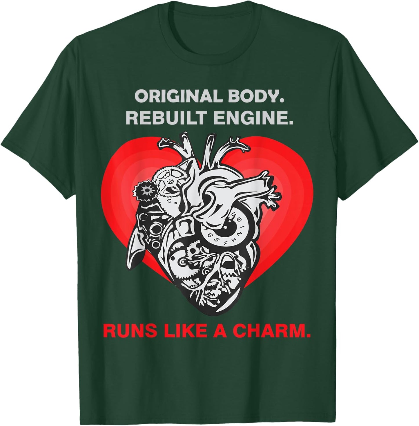 Funny Open Heart Transplant Men Women Heart Attack Survivor T-Shirt - T-Shirt | Forest