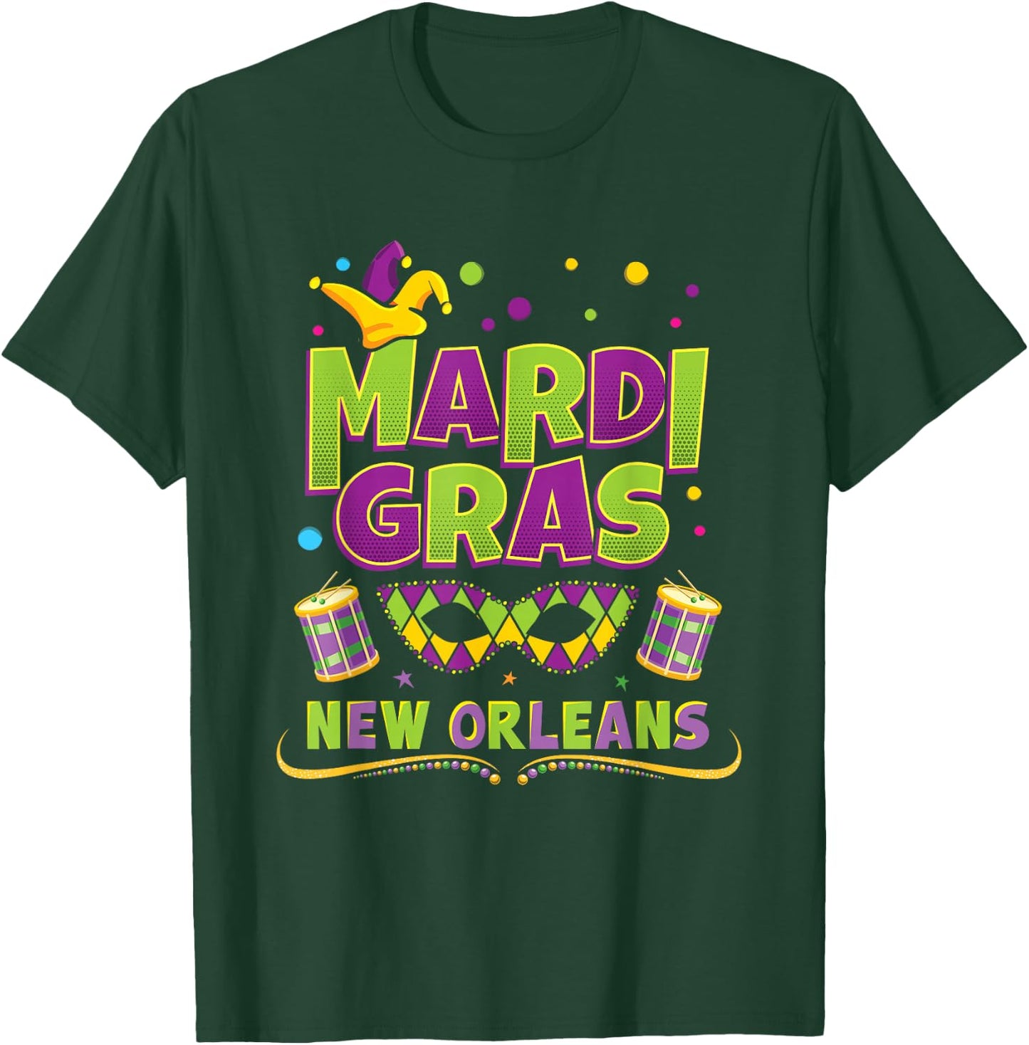 New Orleans Louisiana Mardi Gras Vintage Souvenir Gift T-Shirt - T-Shirt | Forest
