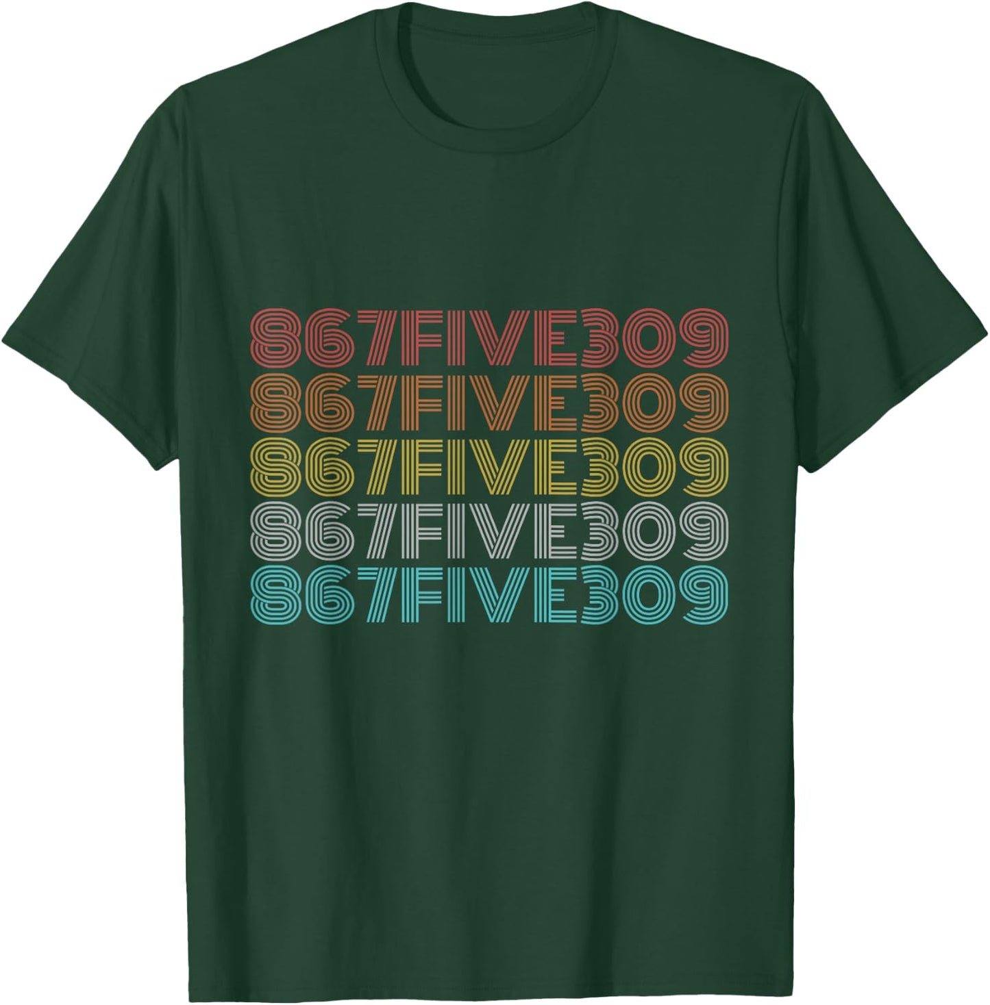 Retro Vintage 867FIVE309 Shirt 8675309 T-Shirt - T-Shirt | Forest