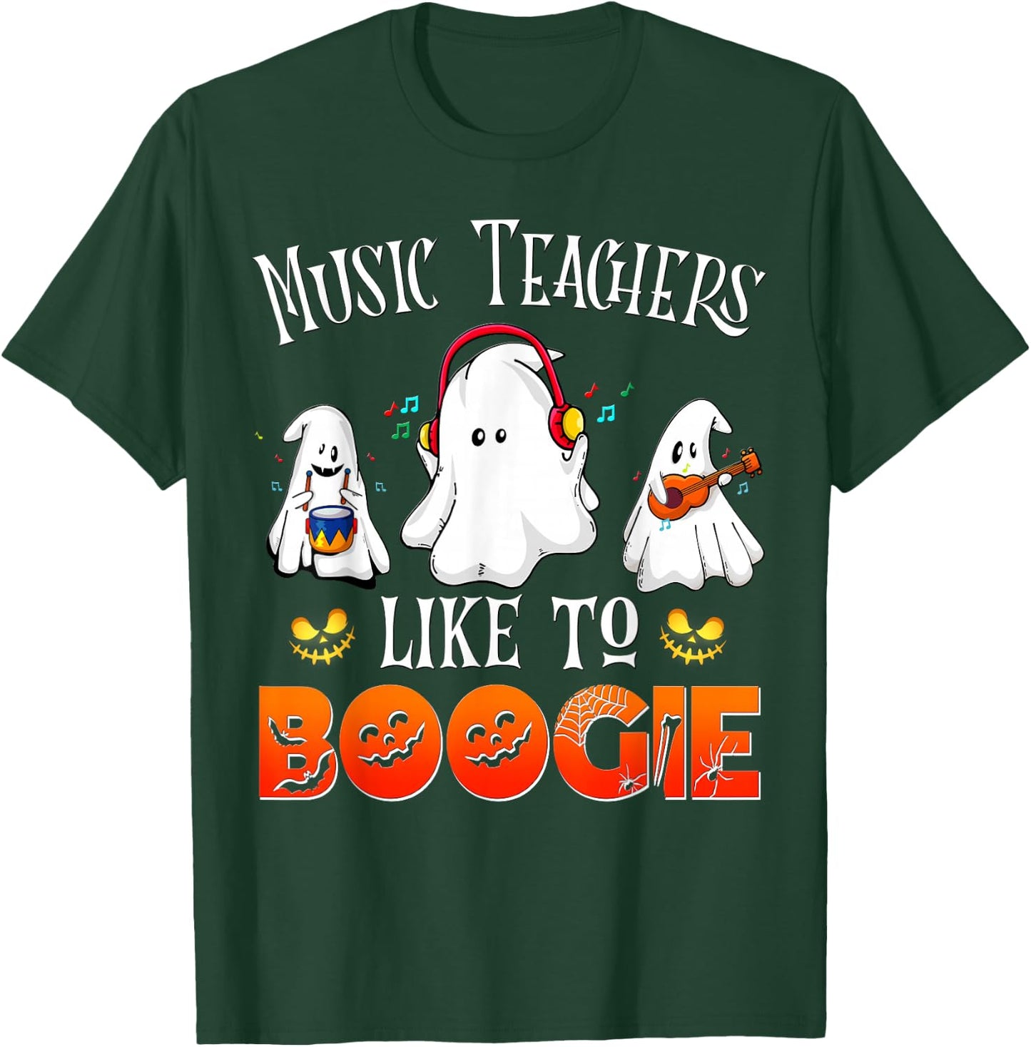 Halloween School Marching Band Music Teachers Like to Boogie Men Women T-Shirt - T-Shirt | Forest