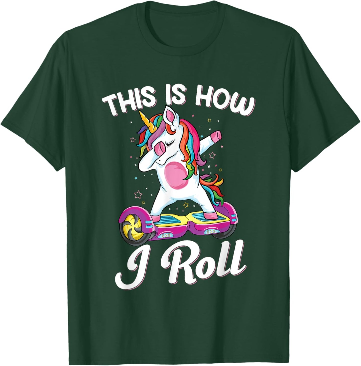 Dabbing unicorn Skater Electric Self Balancing Hoverboard T-Shirt - T-Shirt | Forest