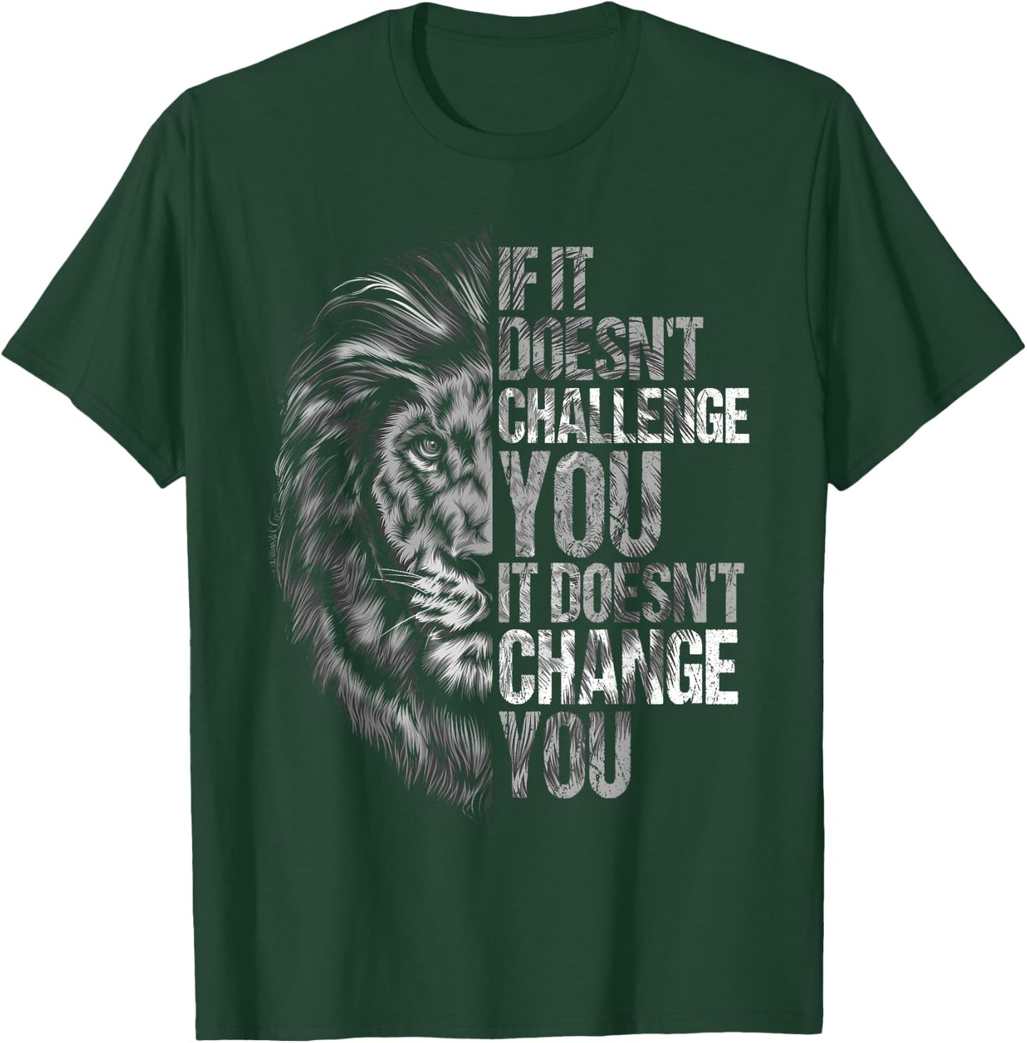 Motivational Training and Fitness Quotes Lion Mindset T-Shirt - T-Shirt | Forest