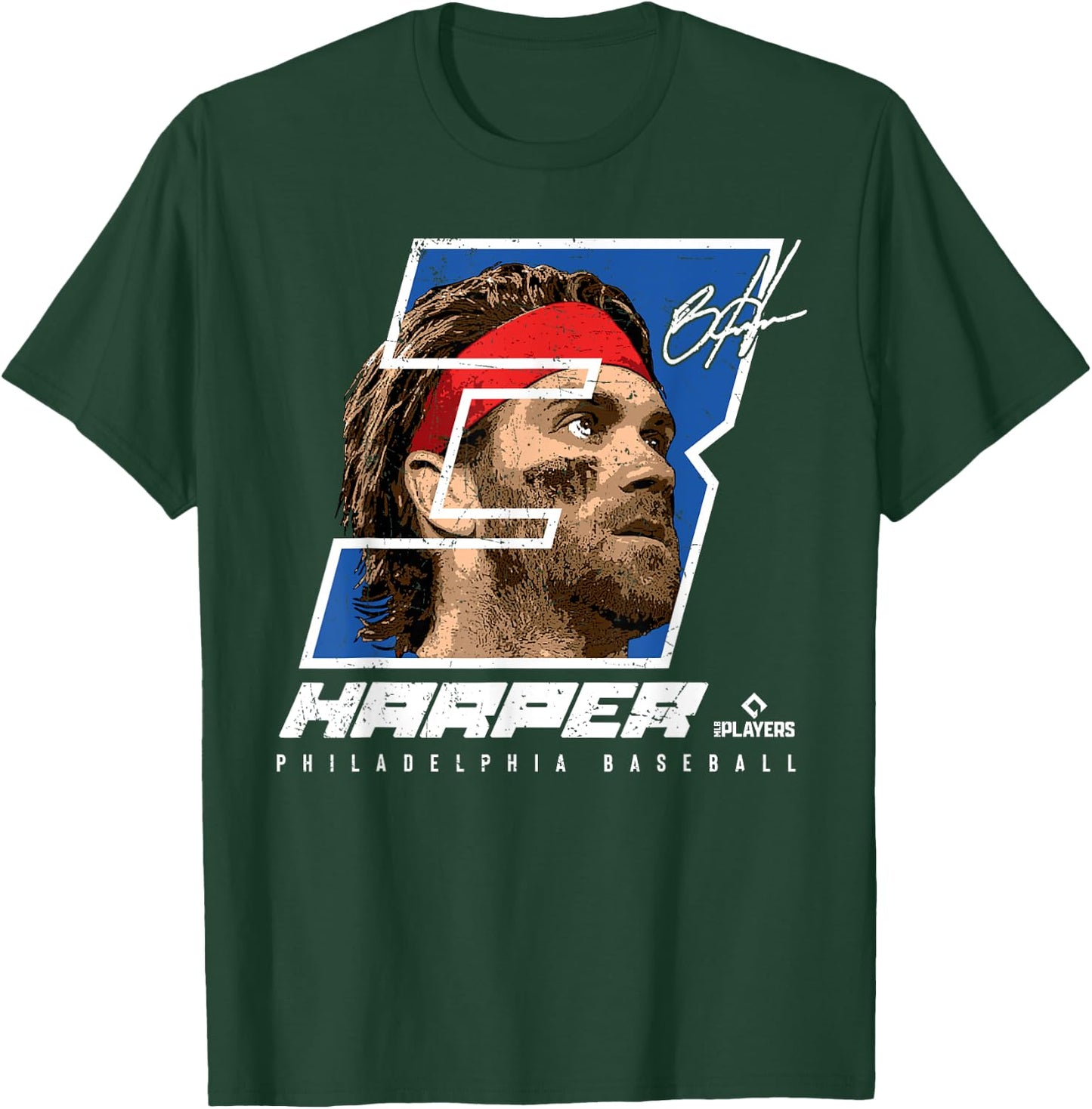 Bryce Harper - Silhouette Bam Bam Philadelphia MLBPA T-Shirt - T-Shirt | Forest