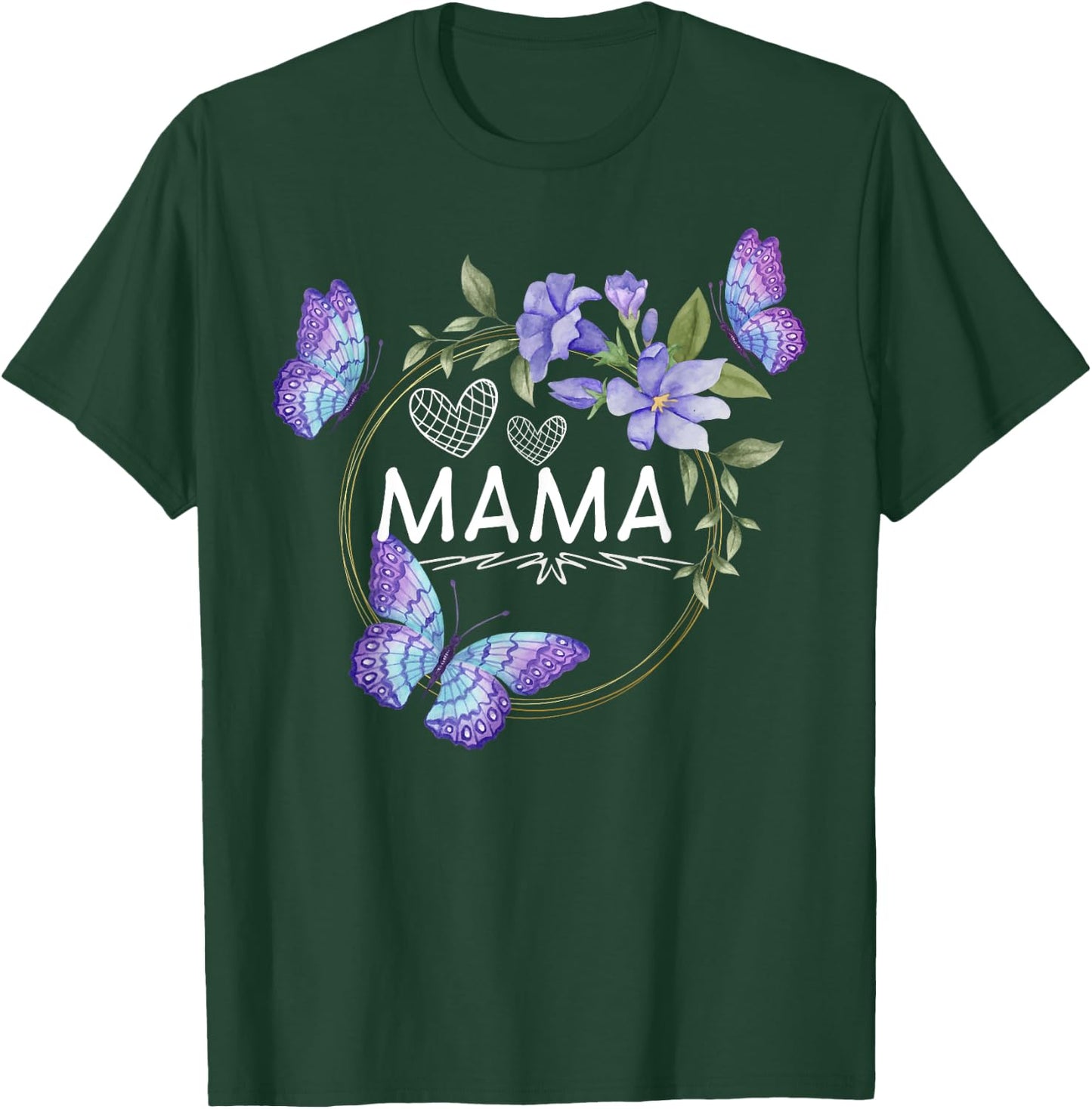 Mama shirt with butterflies Mother's Day T-Shirt - T-Shirt | Forest