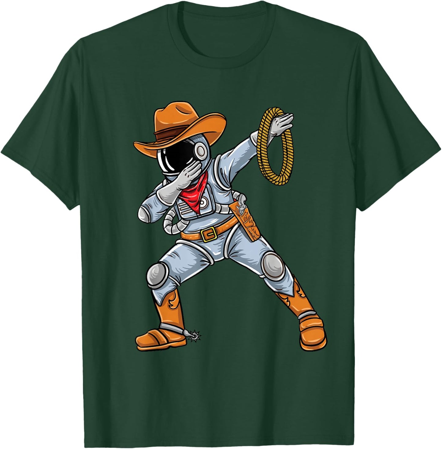 Dabbing Astronaut Cowboy Space Halloween T-Shirt - T-Shirt | Forest
