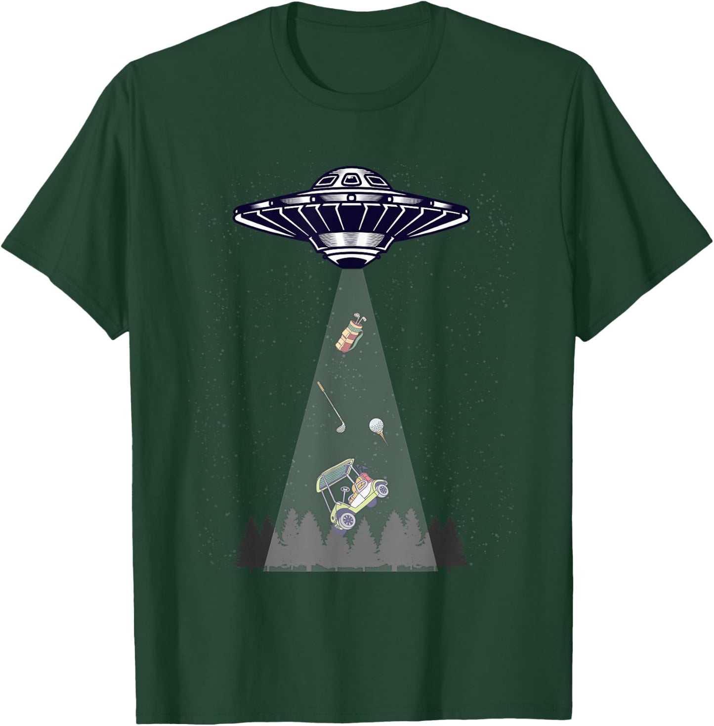 Funny Ufo Golfing Alien Abduction Golf Lover T-Shirt - T-Shirt | Forest