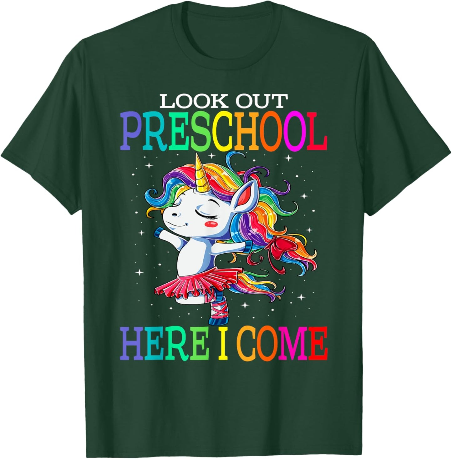 Kids Look Out Preschool Here I Come Unicorn T-Shirt - T-Shirt | Forest