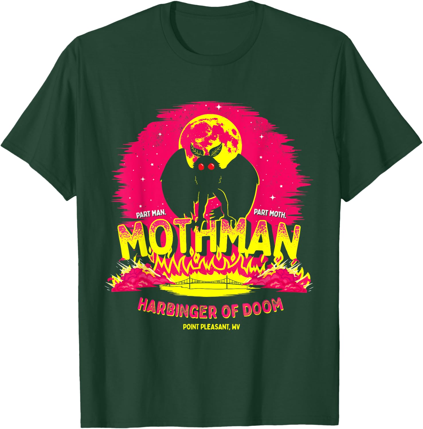 Mothman - Harbinger of Doom Funny Cryptid T-Shirt - T-Shirt | Forest