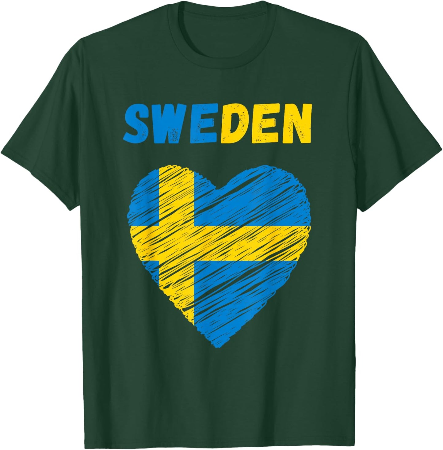 Sweden Flag Holiday Sweden Heart Swedish Flag T-Shirt - T-Shirt | Forest