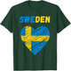 Sweden Flag Holiday Sweden Heart Swedish Flag T-Shirt - T-Shirt | Forest