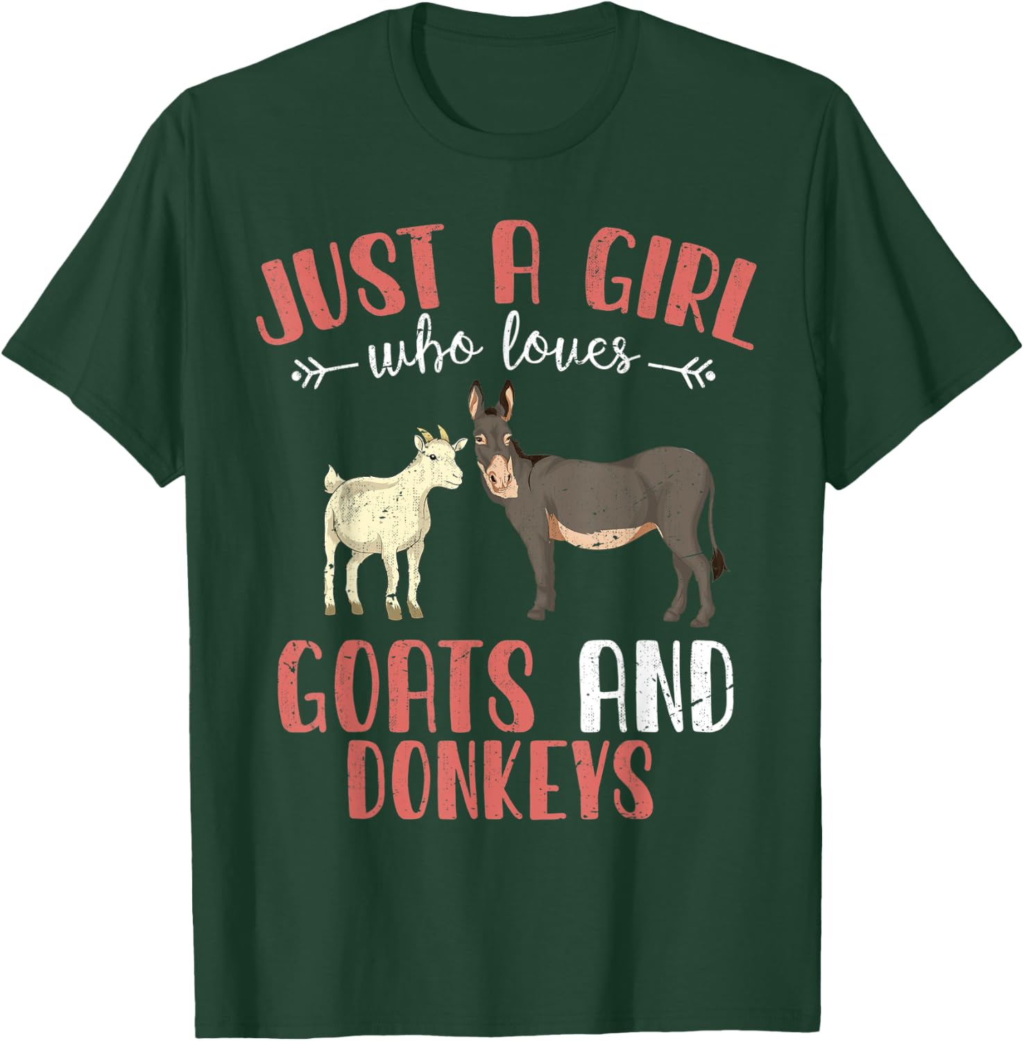 Just A Girl Who Loves Goats And Donkeys Farm Animal Donkey T-Shirt - T-Shirt | Forest