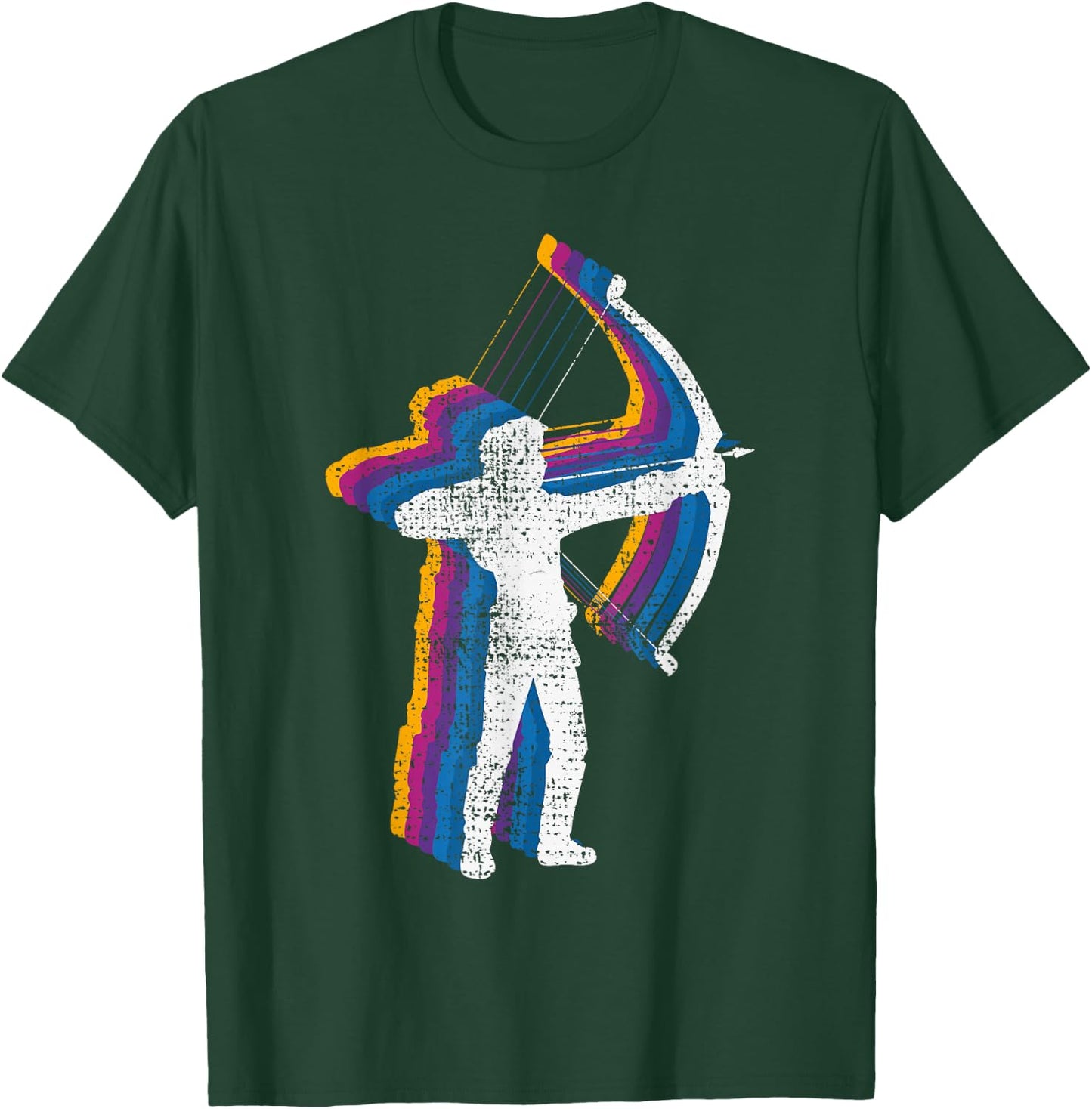 Blue Retro Vintage Archery Bow Hunting T-Shirt - T-Shirt | Forest