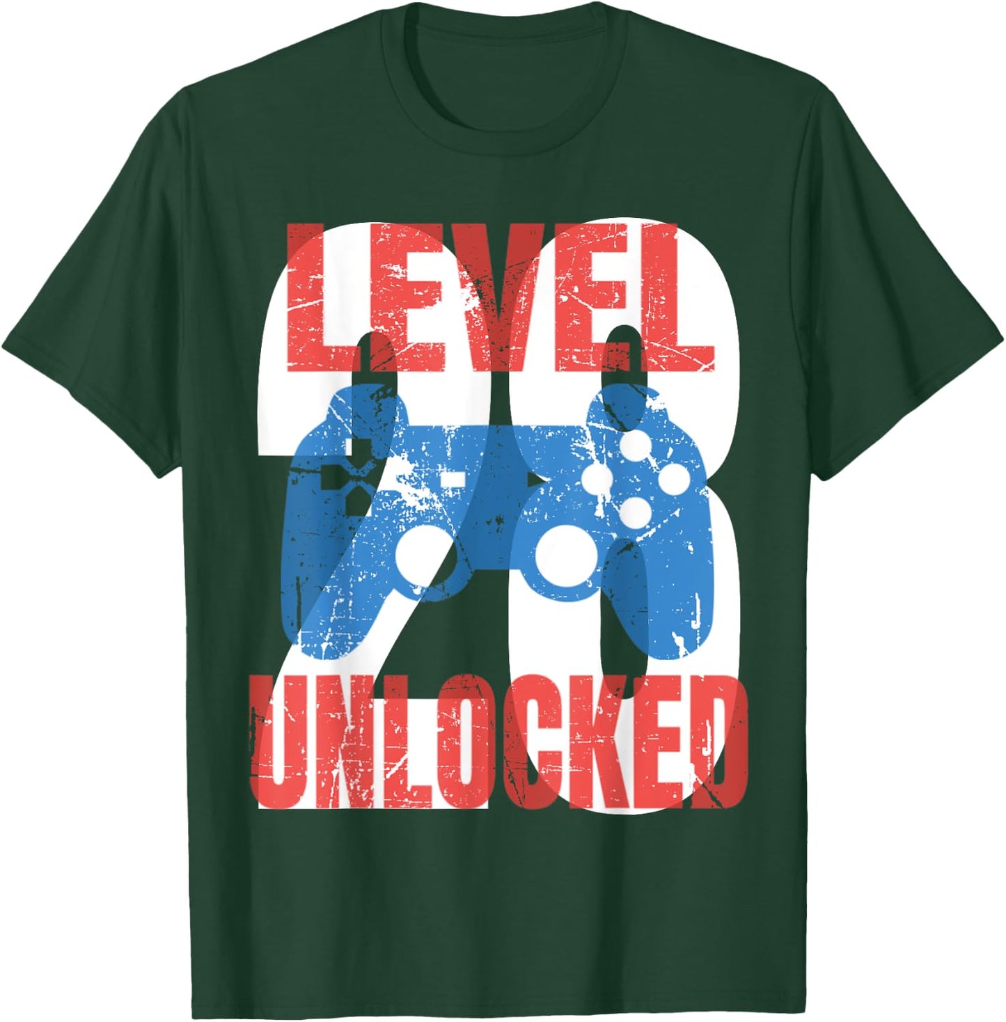 Cute Video Gamer 28th Birthday Gift Level 28 Unlocked T-Shirt - T-Shirt | Forest