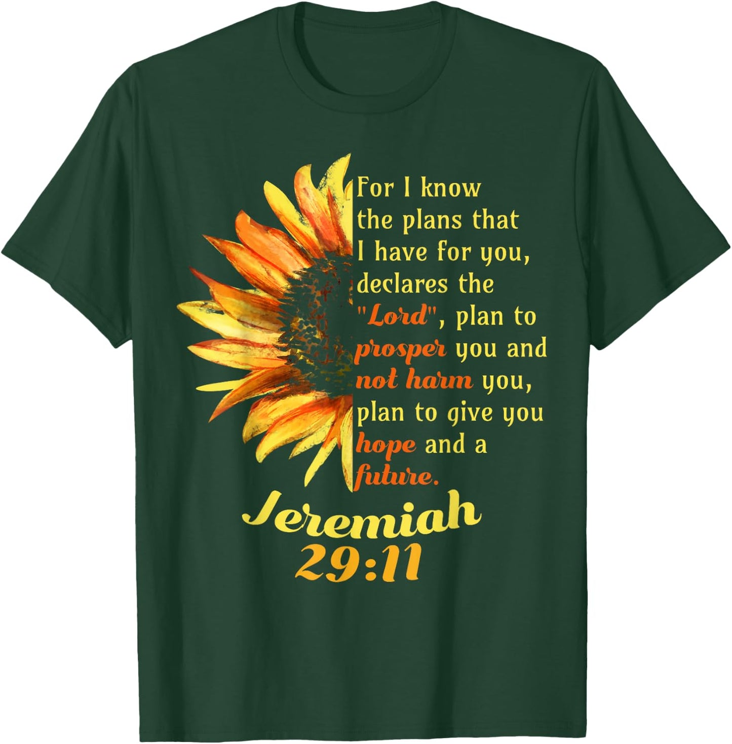 Jeremiah 29:11 Bible Christian Christian T-Shirt - T-Shirt | Forest